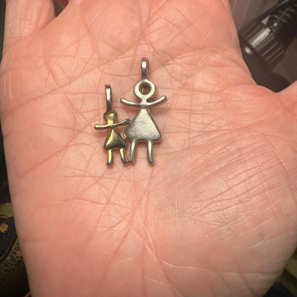 2 Gold And Silver Tones November Birth stone Girl Pendants‎